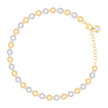 10kt Two-tone Gold Womens Cubic-Zirconia Fashion Link Bracelet Size 8 Inches