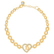 10kt Yellow Gold Womens Cubic-Zirconia Infinity Link Heart Charm Bracelet Size 8 Inches