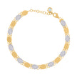 10kt Two-tone Gold Womens Cubic-Zirconia Fashion Link Bracelet Size 8 Inches