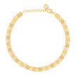 10kt Yellow Gold Womens Cubic-Zirconia Flower Link Bracelet Size 8 Inches