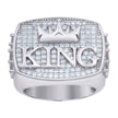 925 Sterling Silver Mens Cubic-Zirconia KING Fashion Ring Size 12 - SLV-120806