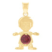 10kt Yellow Gold Mens Blue Cubic-Zirconia Boy September Birthstone Charm Pendant