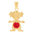 10kt Yellow Gold Womens Red Cubic-Zirconia Girl January Birthstone Charm Pendant