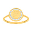14kt Yellow Gold Womens Cubic-Zirconia Sweet 15 Quinceanera Ring 