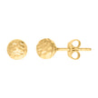 14kt Yellow Gold Womens Diamon-cut 6mm Ball Stud Earrings 