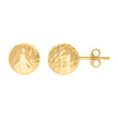 14kt Yellow Gold Womens Diamon-cut 10mm Ball Stud Earrings 