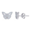 925 Sterling Silver Womens Cubic-Zirconia Butterfly Fashion Stud Earrings