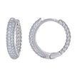 925 Sterling Silver Womens Cubic-Zirconia Fashion Hoop Huggies Earrings 