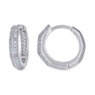 925 Sterling Silver Womens Cubic-Zirconia Fashion Hoop Huggies Earrings 