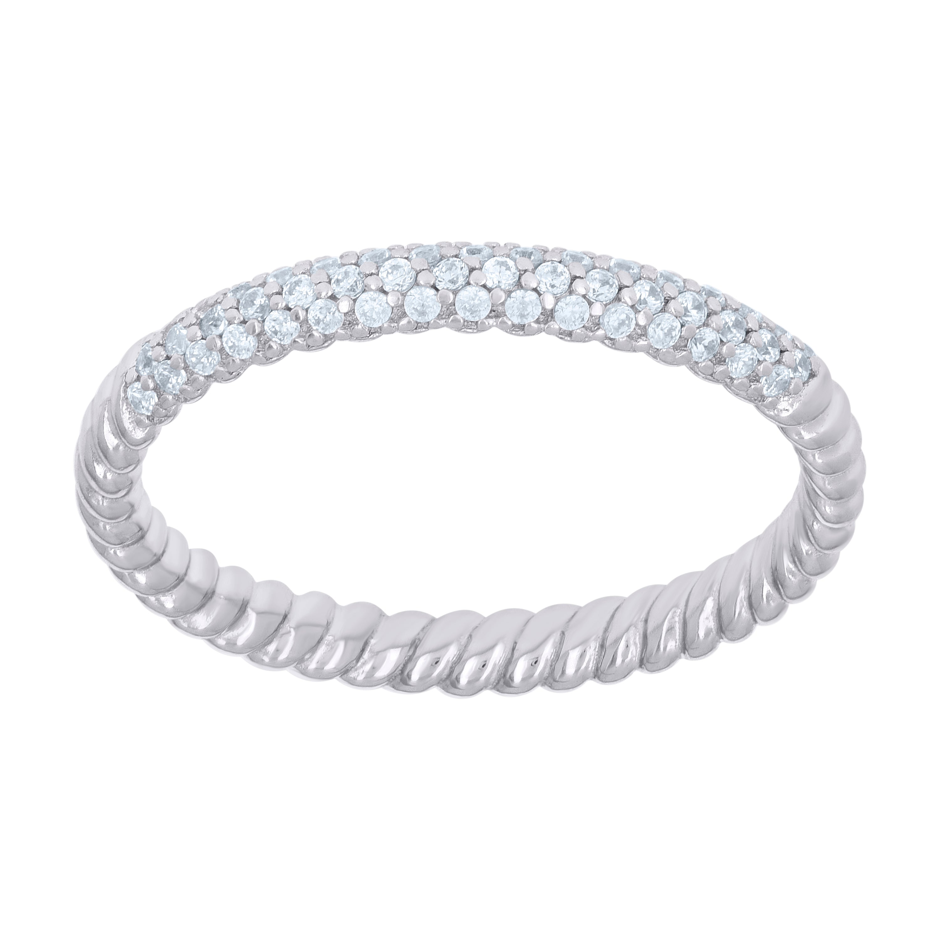 925 Sterling Silver Womens Round Cubic-Zirconia Twisted Engagement Ring S9 - SLV-121113