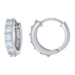 925 Sterling Silver Womens Cubic-Zirconia Fashion Hoop Huggies Earrings 
