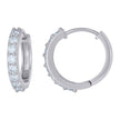 925 Sterling Silver Womens Cubic-Zirconia Fashion Hoop Huggies Earrings 
