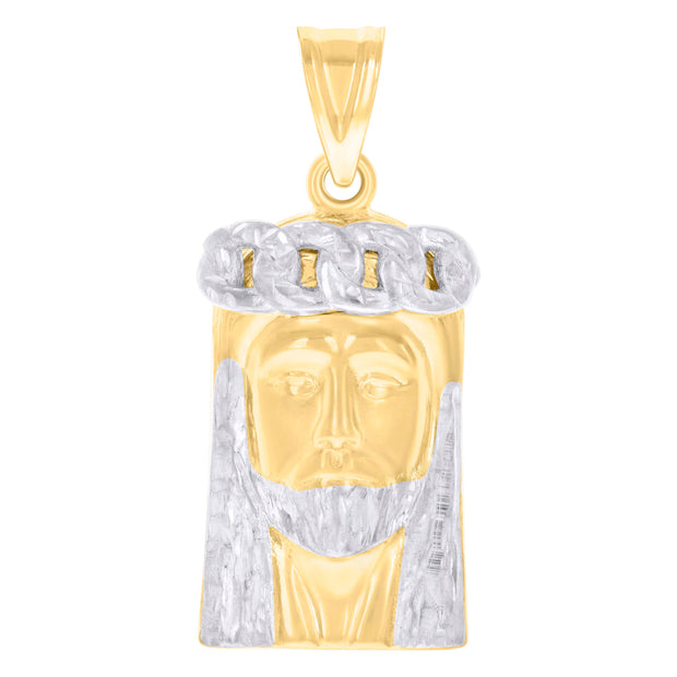 10kt Two-tone Gold Mens Jesus Religious Charm Pendant