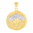 10kt Two-tone Gold Unisex Medusa Egyptian Fashion Charm Pendant