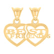10kt Yellow Gold Womens BEST FRIENDS Heart Charm Pendant