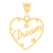 10kt Yellow Gold Womens Dream Heart Charm Pendant