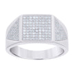 925 Sterling Silver Mens Cubic-Zirconia Square Head Fashion Ring Size 10 - SLV-121595