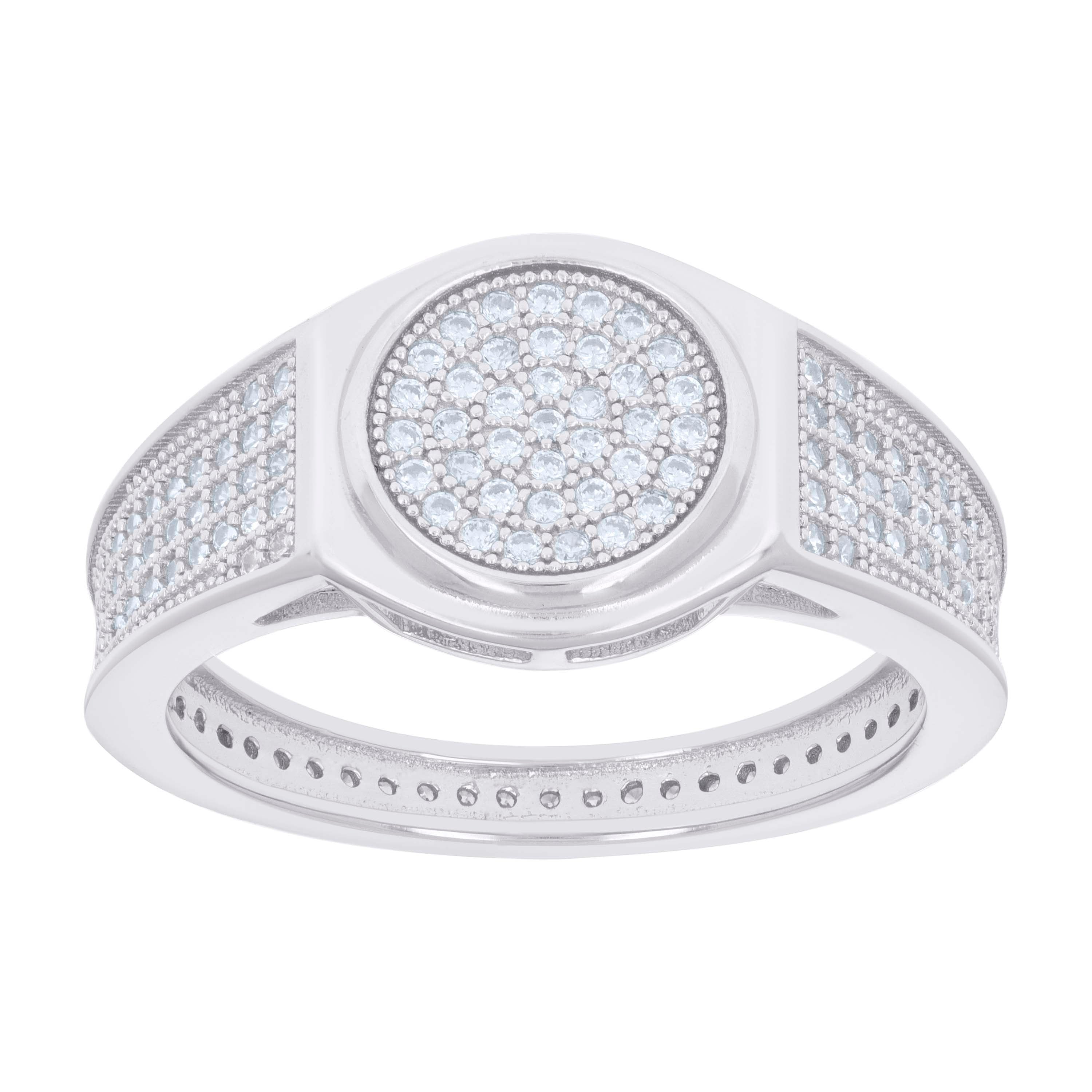 925 Sterling Silver Mens Cubic-Zirconia Fashion Ring Size 10 - SLV-121600