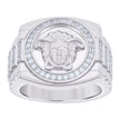 925 Sterling Silver Mens Cubic-Zirconia Medusa Egyptian Fashion Ring Size 12 - SLV-121612