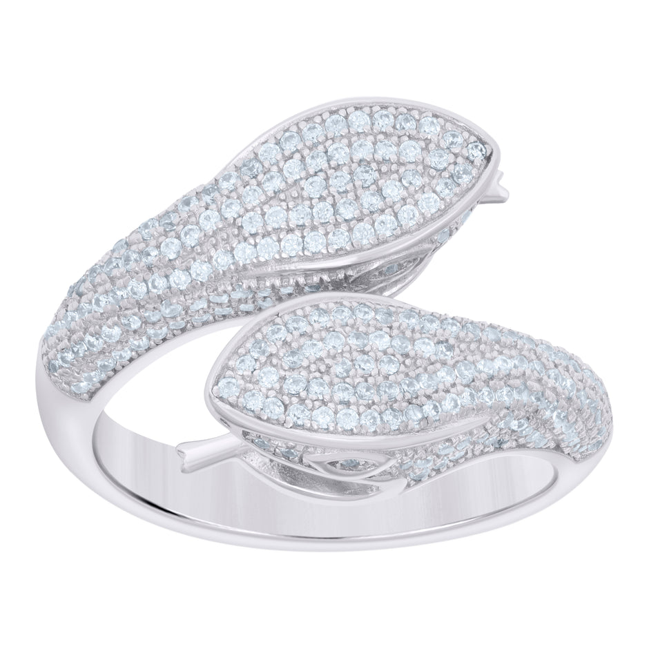 925 Sterling Silver Mens Cubic-Zirconia Snake Fashion Ring Size 10 - SLV-121615