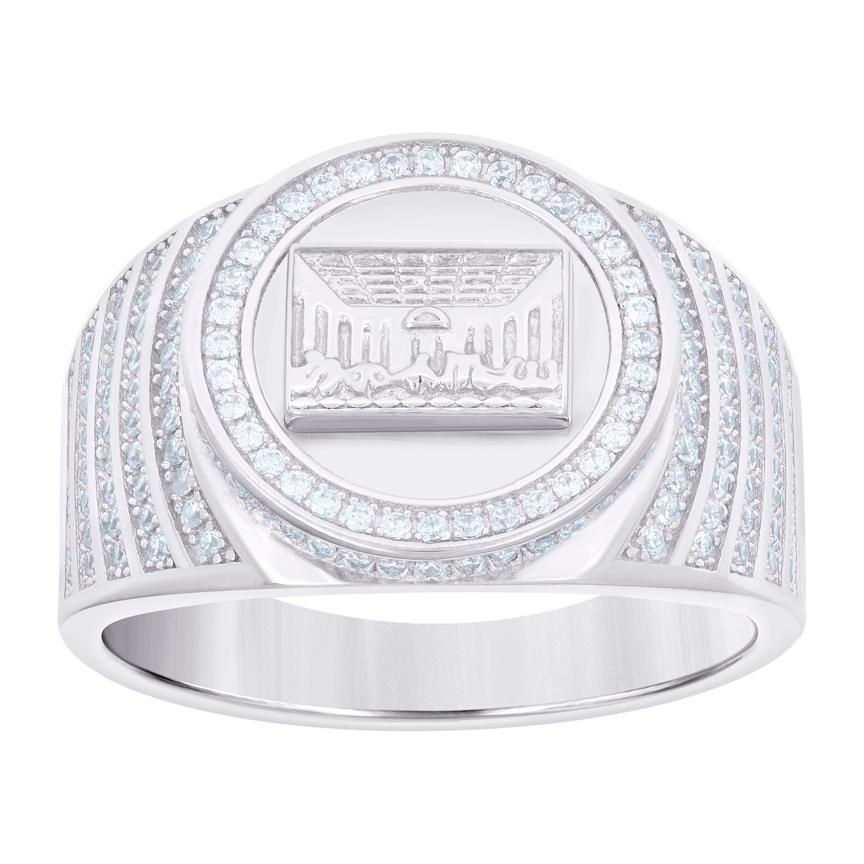 925 Sterling Silver Mens Cubic-Zirconia Last Supper Religious Ring Size 9