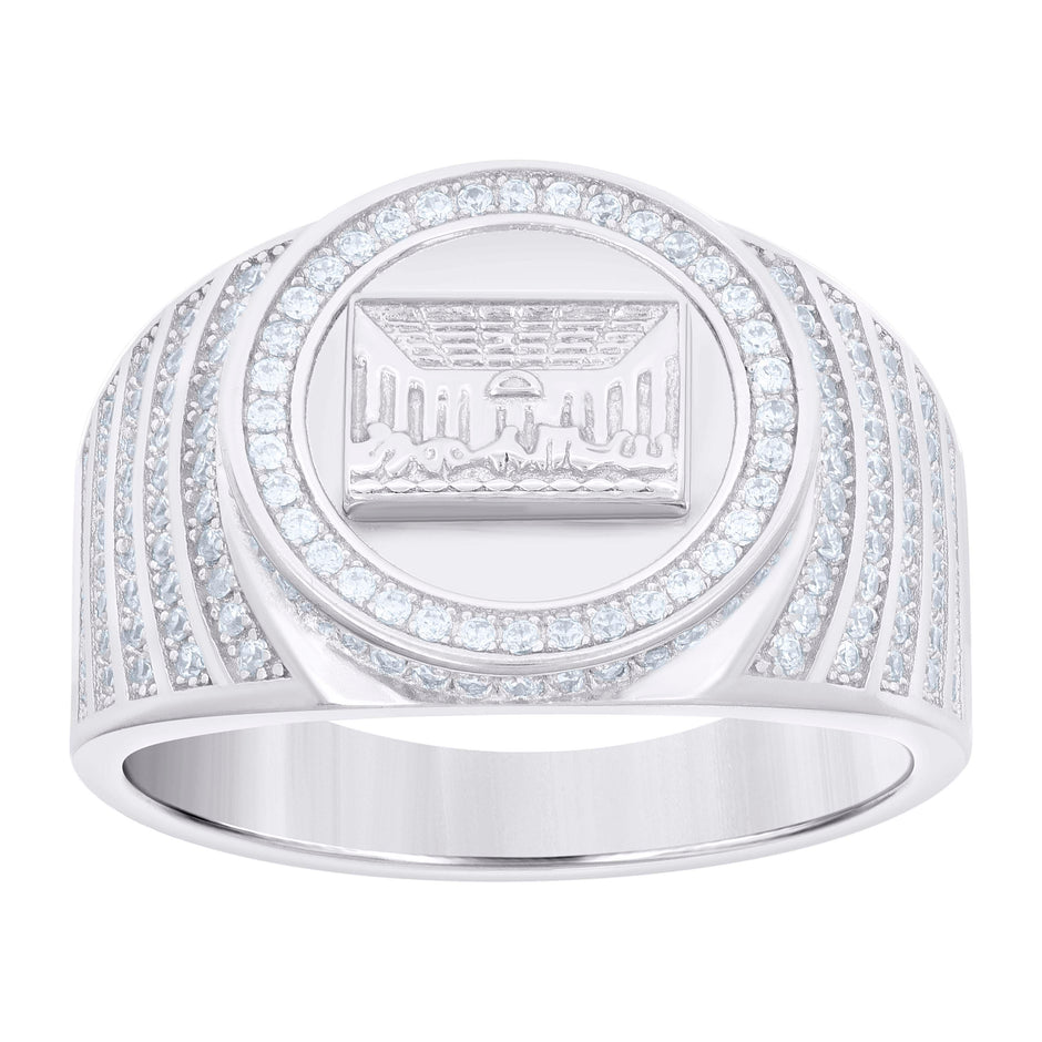 925 Sterling Silver Mens Cubic-Zirconia Last Supper Religious Ring Size 11 - SLV-121621