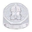 925 Sterling Silver Mens Cubic-Zirconia Praying Hands Symbol Religious Ring Size 10 - SLV-121625