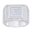 925 Sterling Silver Mens Cubic-Zirconia Square Head Fashion Ring Size 11 - SLV-121675