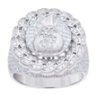 925 Sterling Silver Mens Cubic-Zirconia Moneybag Currency Ring Size 9
