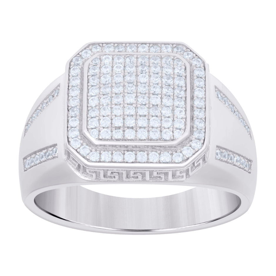 925 Sterling Silver Mens Cubic-Zirconia Fashion Ring Size 11 - SLV-121690