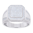 925 Sterling Silver Mens Cubic-Zirconia Fashion Ring Size 11 - SLV-121690