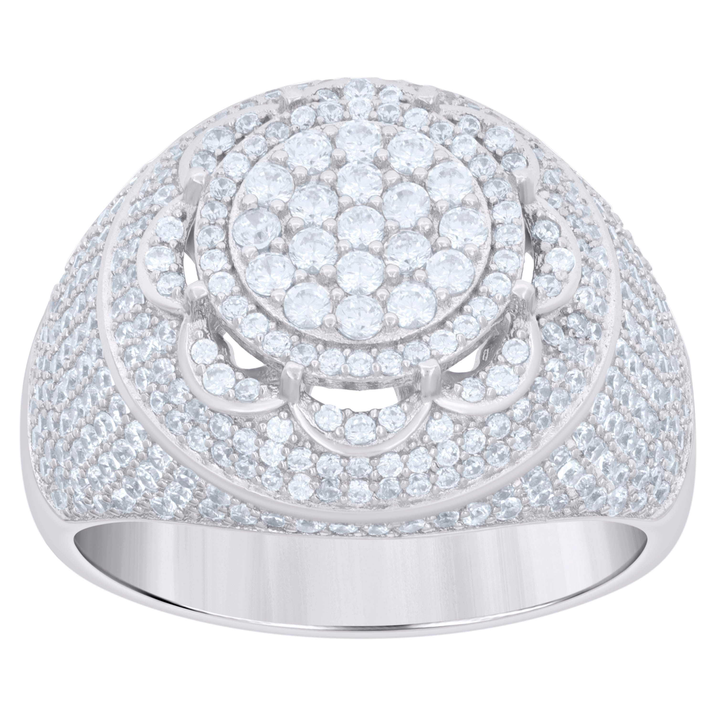 925 Sterling Silver Mens Cubic-Zirconia Fashion Ring Size 9
