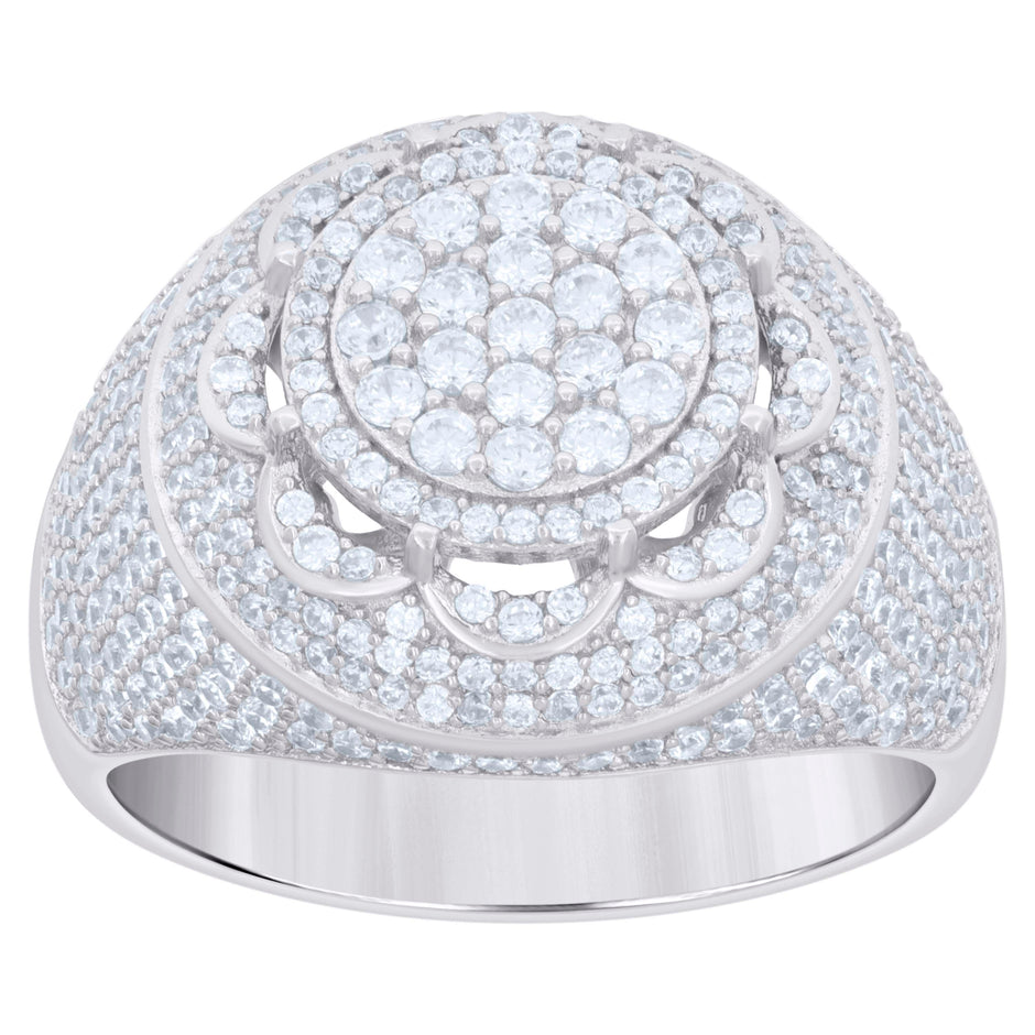 925 Sterling Silver Mens Cubic-Zirconia Fashion Ring Size 11 - SLV-121700