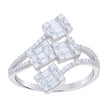 925 Sterling Silver Womens Baguette Round Cubic-Zirconia Fashion Ring Size 8 - SLV-121710