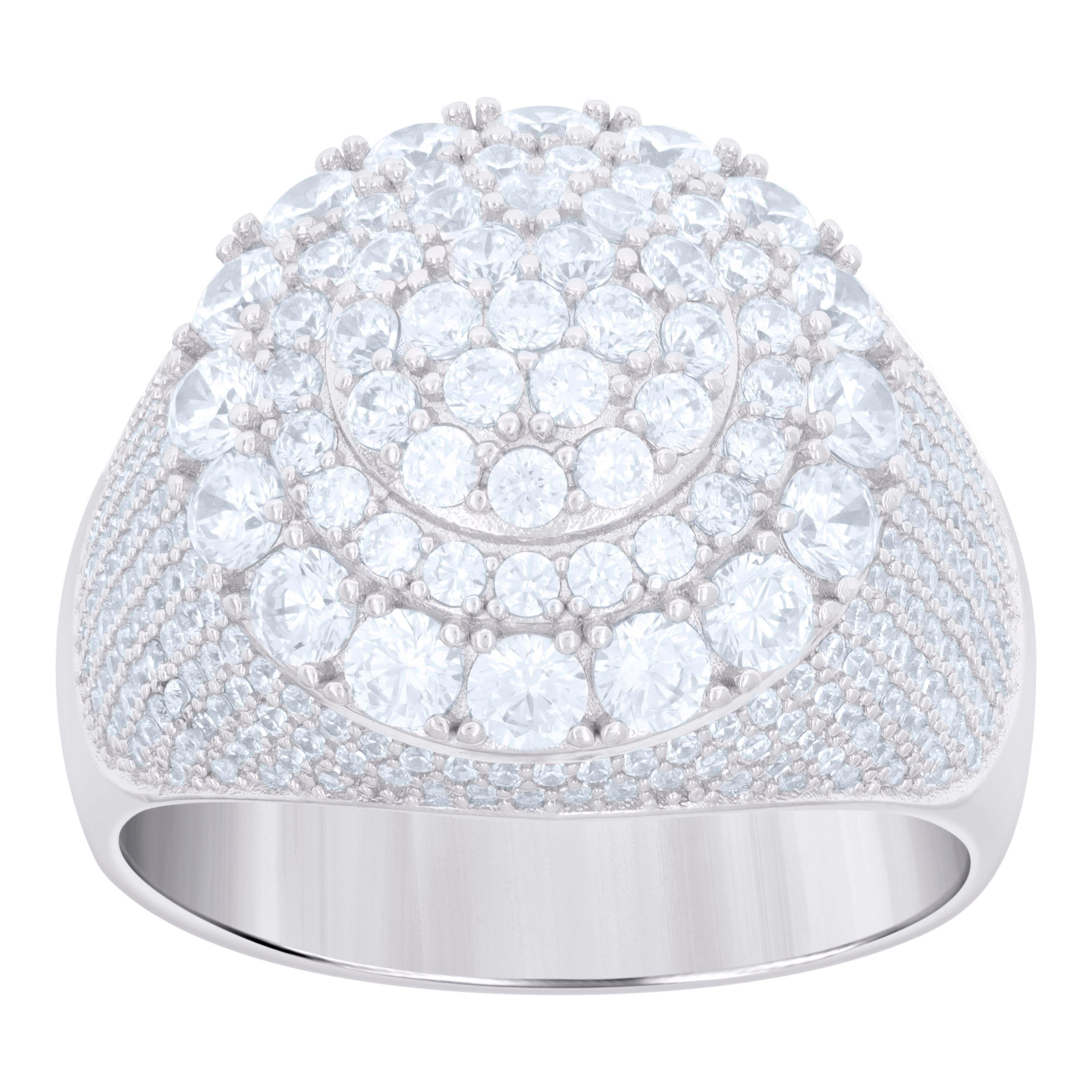 925 Sterling Silver Mens Cubic-Zirconia Fashion Ring Size 9