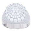 925 Sterling Silver Mens Cubic-Zirconia Fashion Ring Size 9