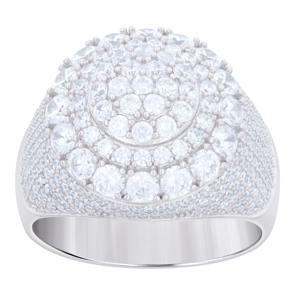 925 Sterling Silver Mens Cubic-Zirconia Fashion Ring Size 10 - SLV-121724