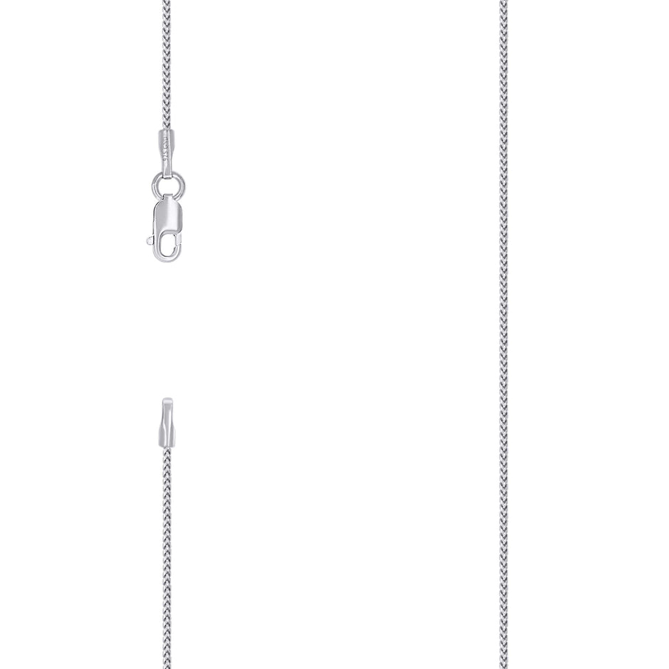 925 Silver Solid Franco Chain Rhodium 030 0.5mm-18 - SLV-121947