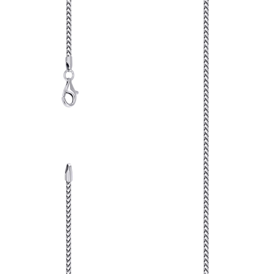 925 Silver Solid Franco Chain Rhodium 130 1.5mm-16