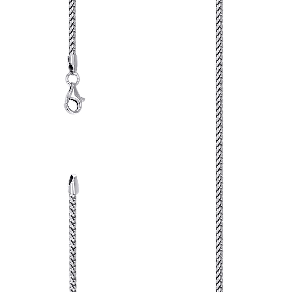 925 Silver Solid Franco Chain Rhodium 180 2mm-26 - SLV-121975