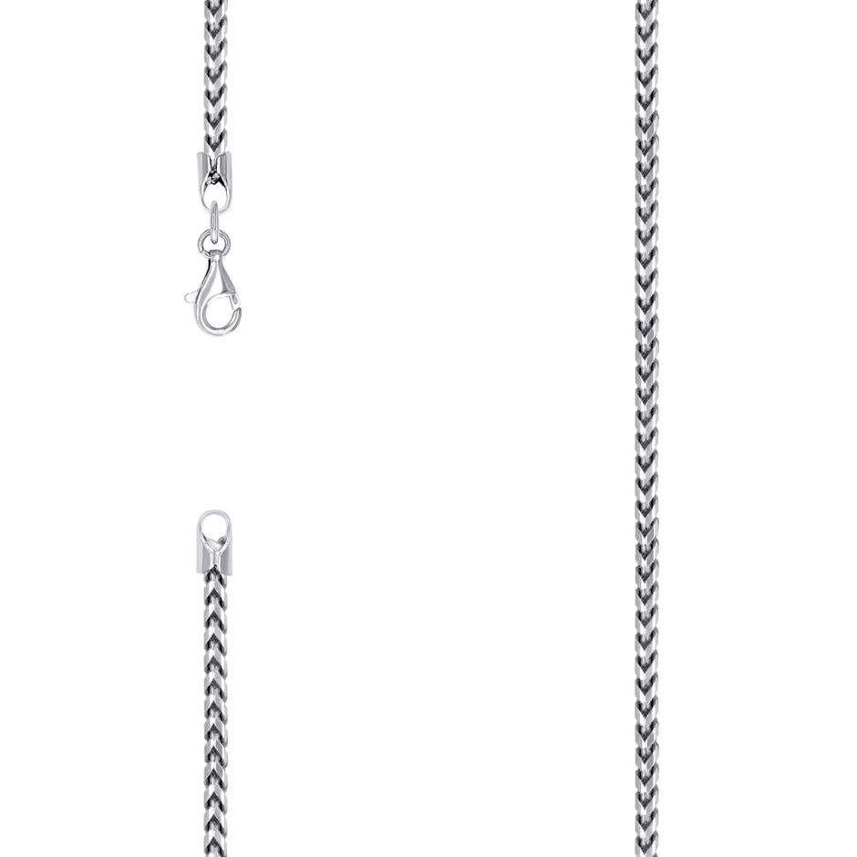 925 Silver Solid Franco Chain Rhodium 230 2.5mm-18 - SLV-121980