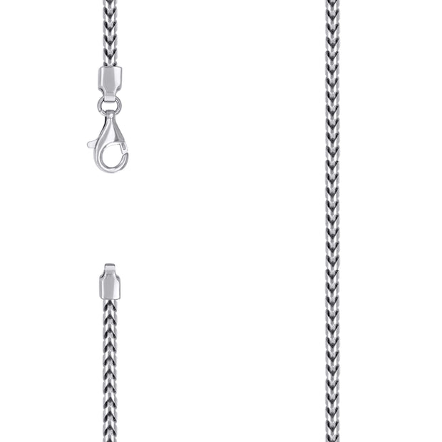 925 Silver Solid Franco Chain Rhodium 300 3mm-16