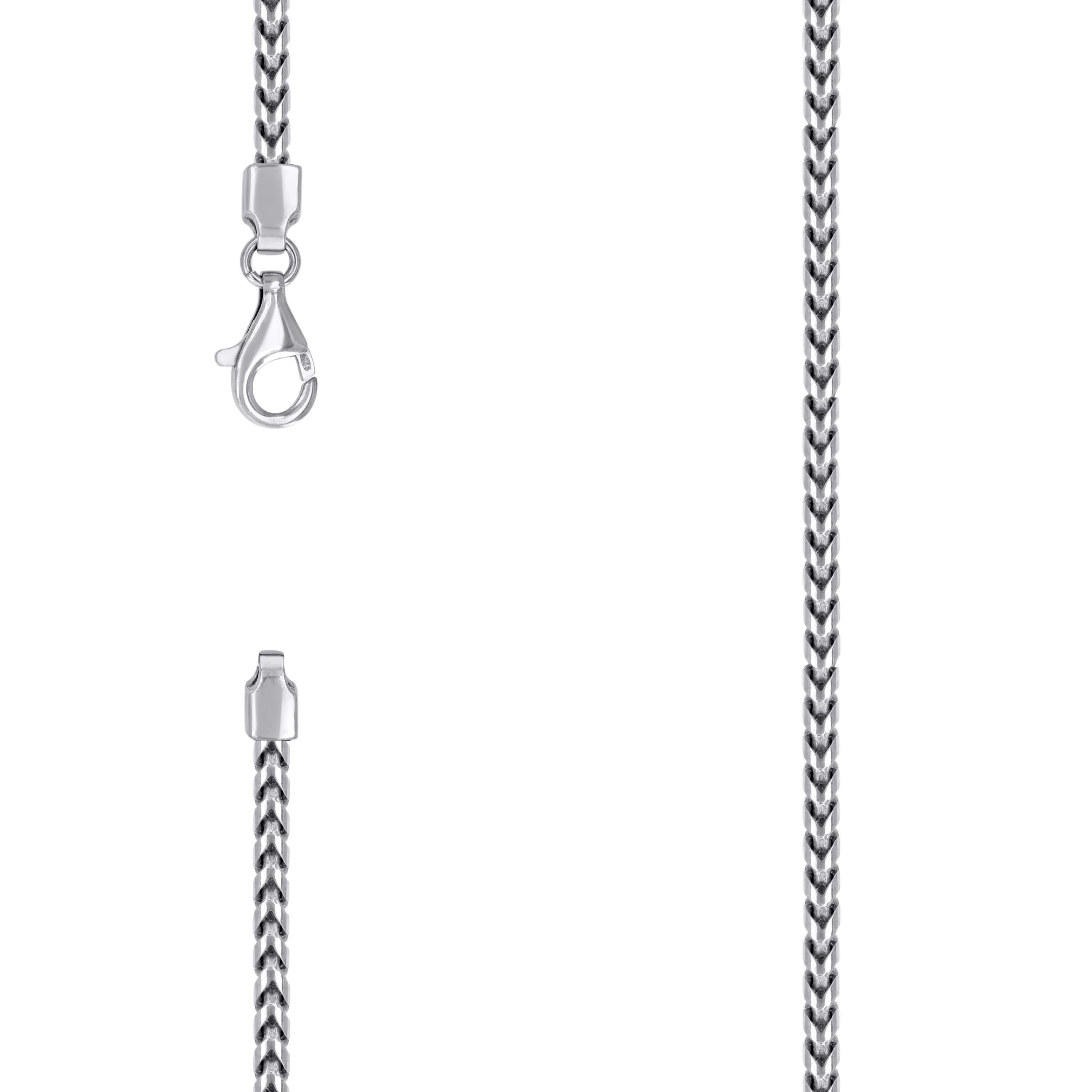 925 Silver Solid Franco Chain Rhodium 300 3mm-24 - SLV-121992