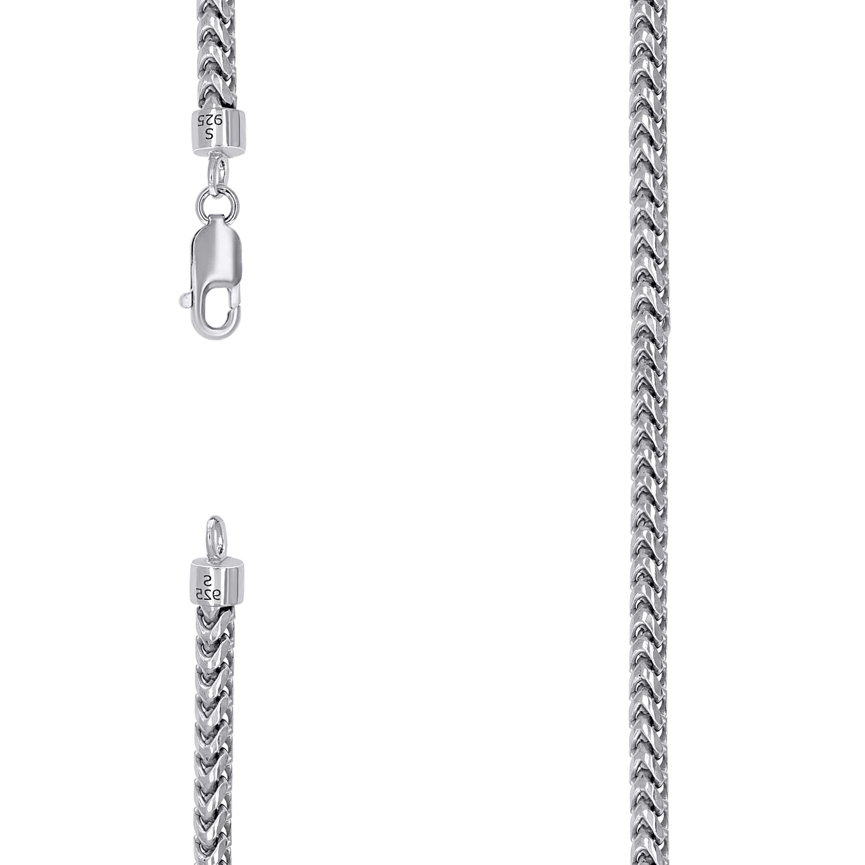 925 Silver Solid Franco Chain Rhodium 370 3.7mm-24 - SLV-122002
