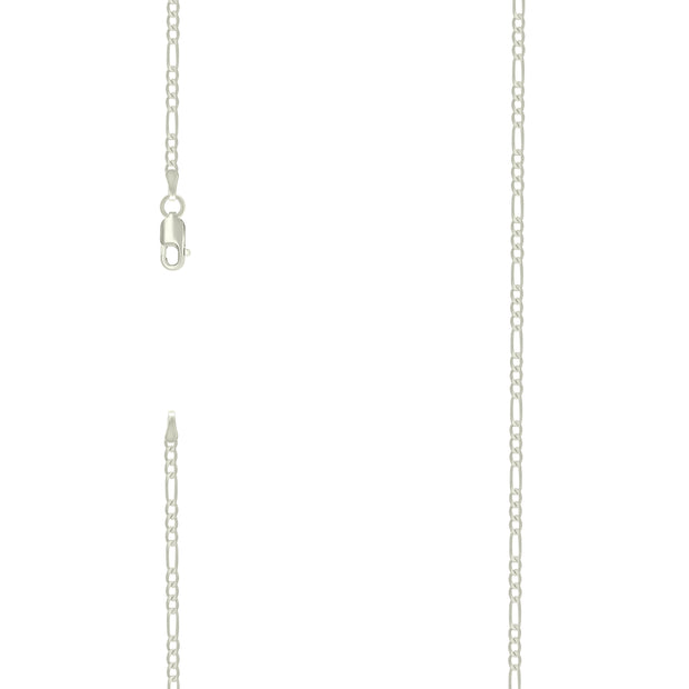 925 Silver Super Flat Figaro Chain 2.3mm