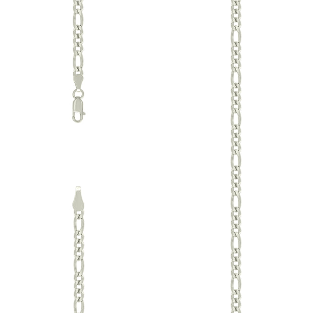 925 Silver Super Flat Figaro Chain 3.9mm