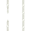 925 Sterling Silver Super Flat Figaro Chain Silver Plated 180 7.8mm-7
