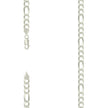 925 Sterling Silver Super Flat Figaro Chain Silver Plated 160 6.6mm-20