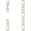 925 Sterling Silver Super Flat Figaro Chain Silver Plated 300 12mm-20