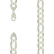 925 Sterling Silver Super Flat Figaro Chain Silver Plated 350 13.5mm-22